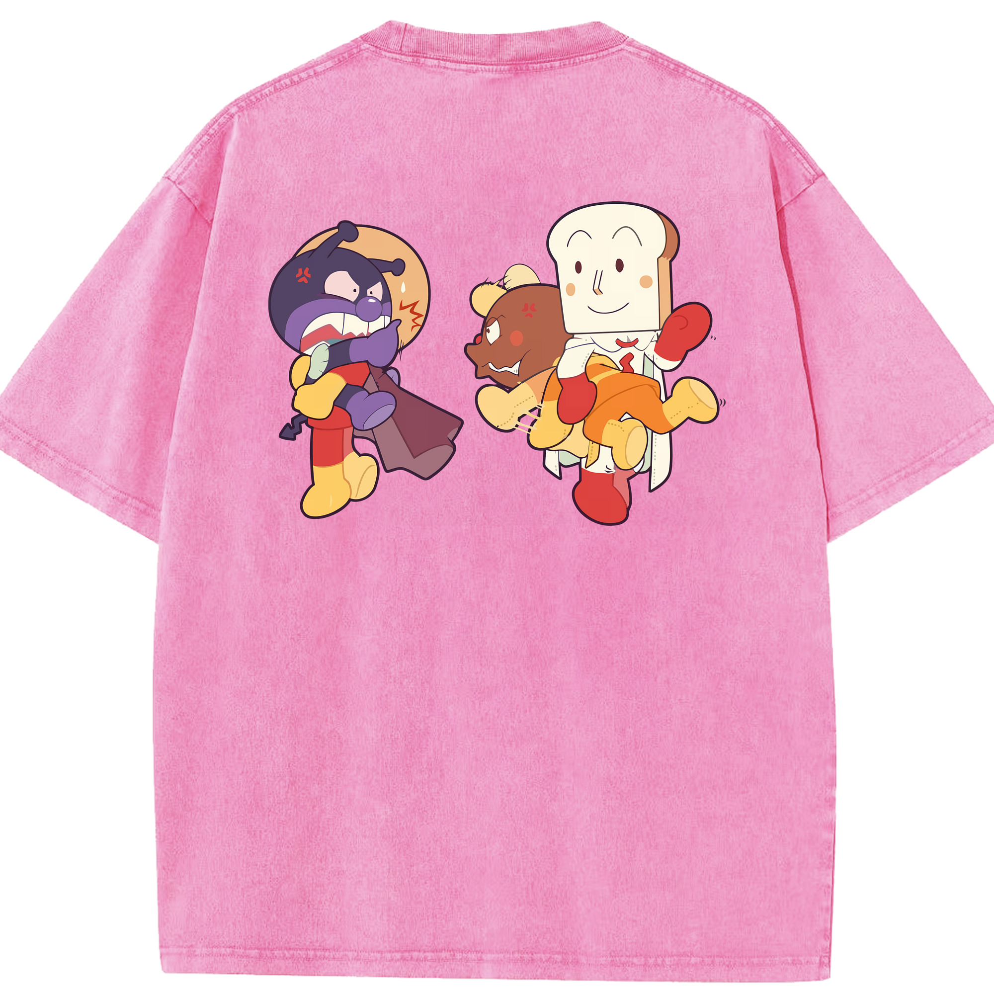 （画像用） アンパンマン Anpanman 綿100% ヴィンテージ風 半袖Tシャツ（背面プリント）